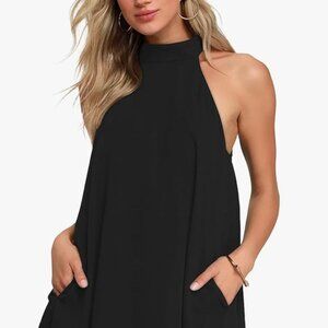 NWT AUSELILY AMAZON Halter Mini Dress XL